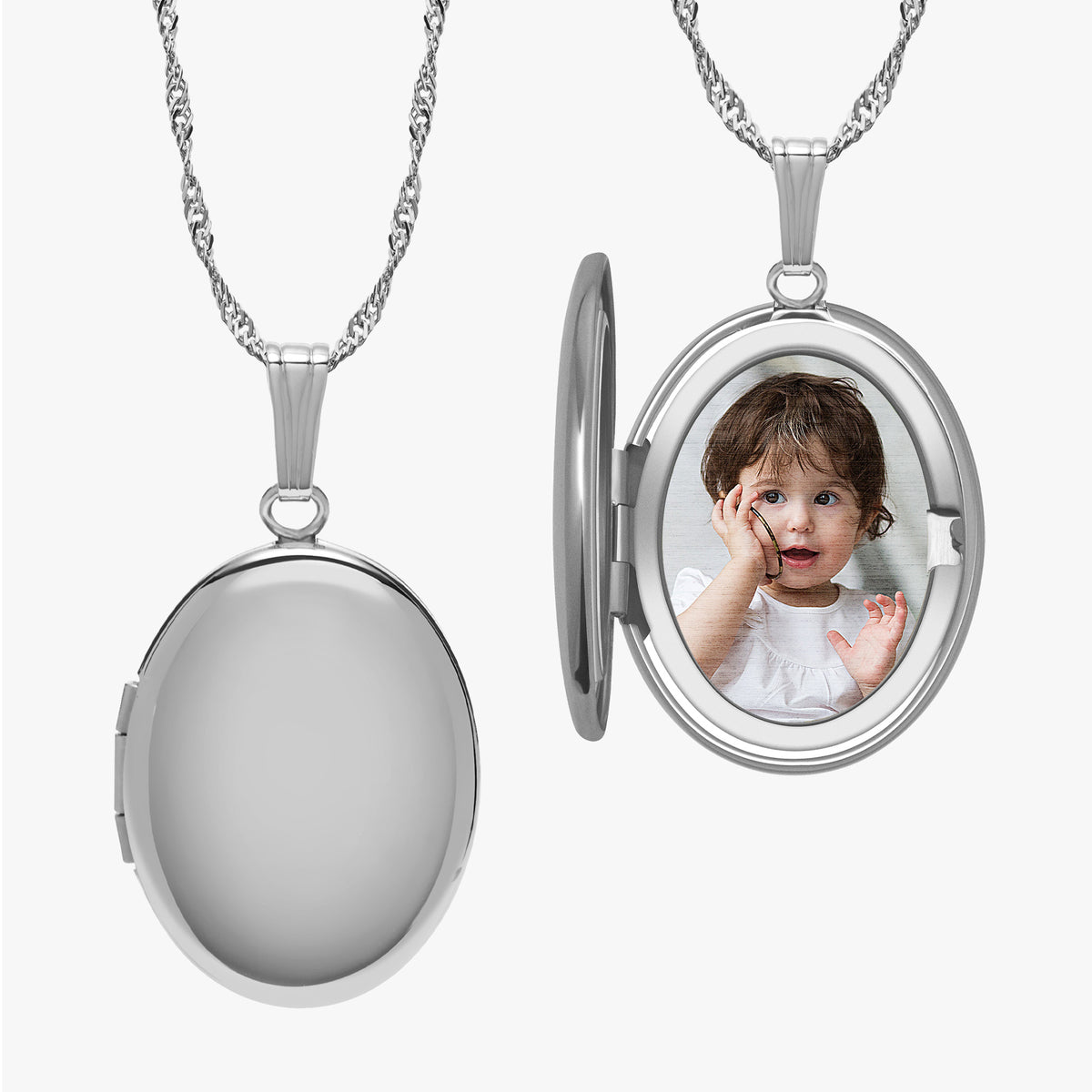 Plain Oval Photo Locket