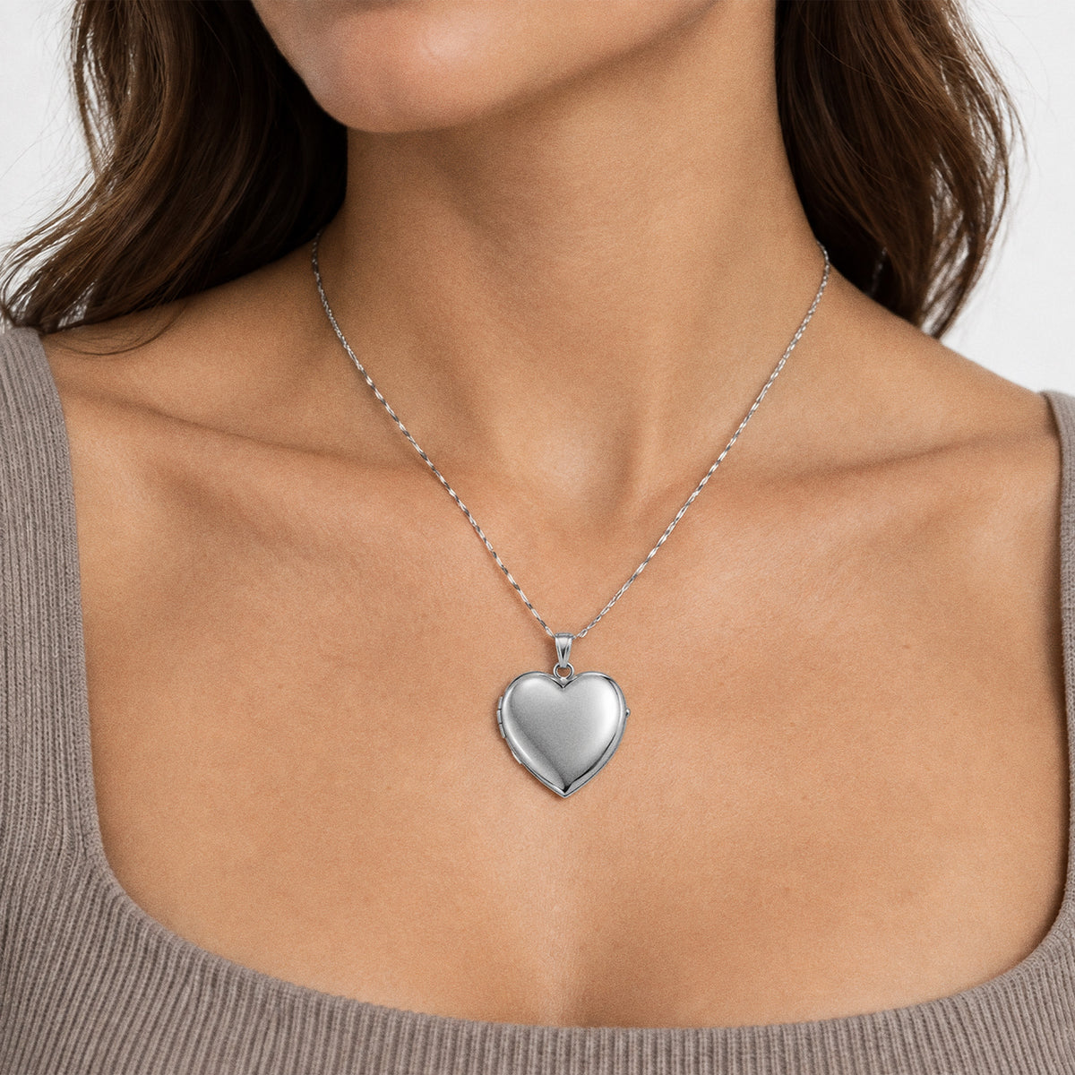 Build Your Own 4 or Four Picture Heart Locket - on model