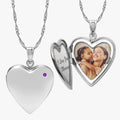 Birthstone Heart Photo Locket