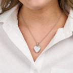 Birthstone Heart Photo Locket - on model