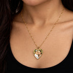 Heart with Border Photo Pendant Charm - on model