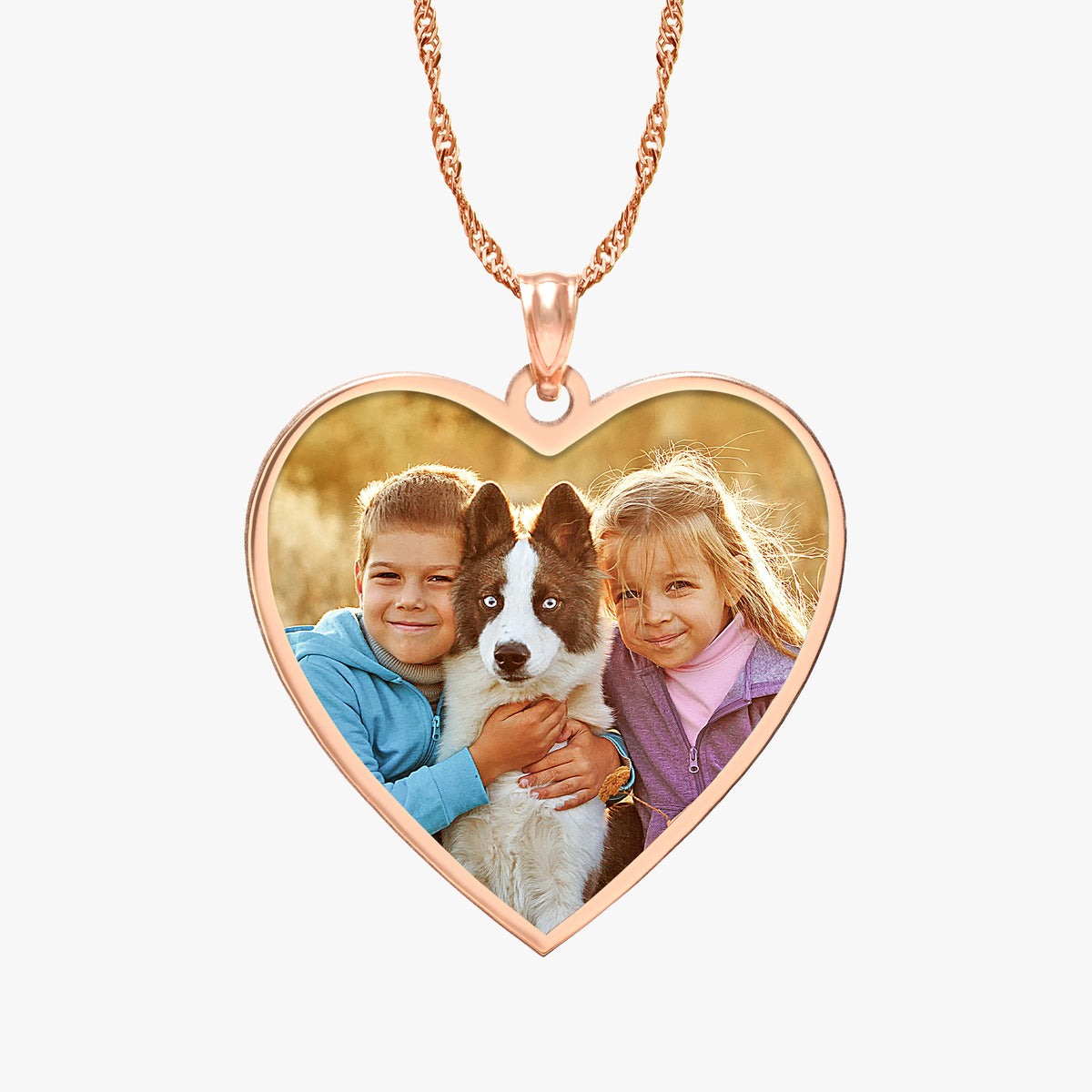Heart with Border Photo Pendant Charm