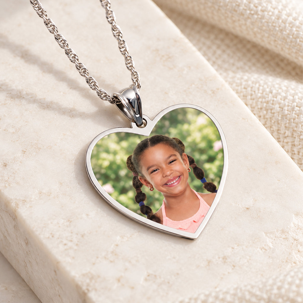 Heart with Border Photo Pendant Charm - lifestyle