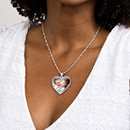 Heart with Border Photo Pendant Charm - on model