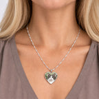 Heart with Border Photo Pendant Charm - on model