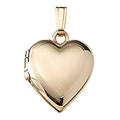 Solid 14K Yellow Gold Small Heart Photo Locket