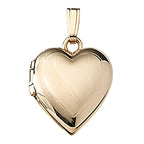 Solid 14K Yellow Gold Small Heart Photo Locket