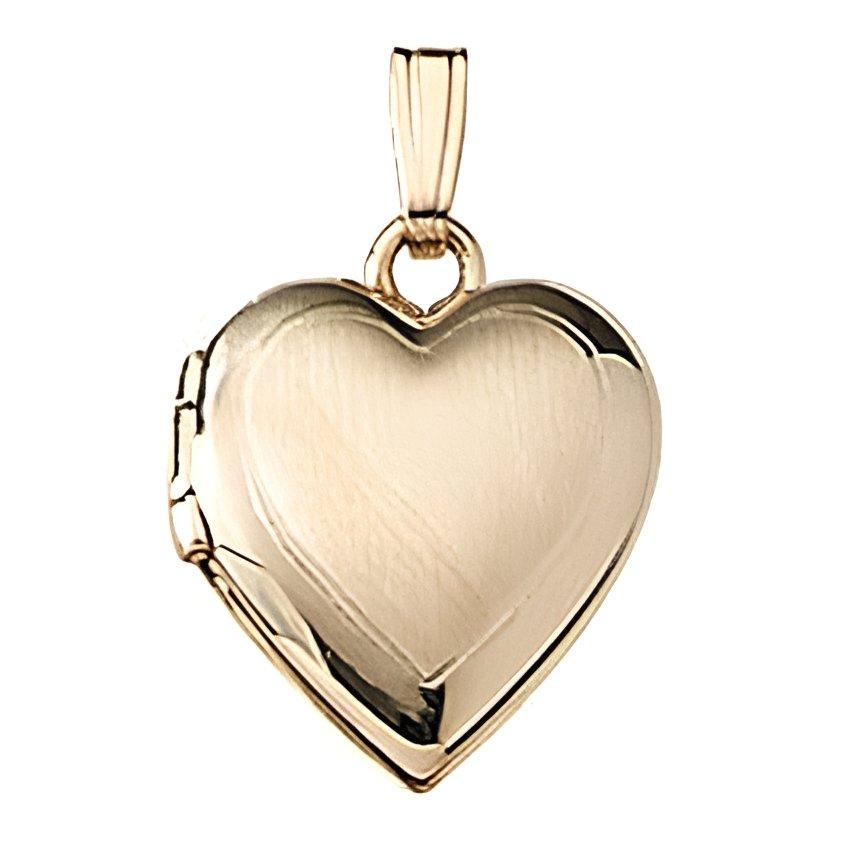 Solid 14K Yellow Gold Small Heart Photo Locket