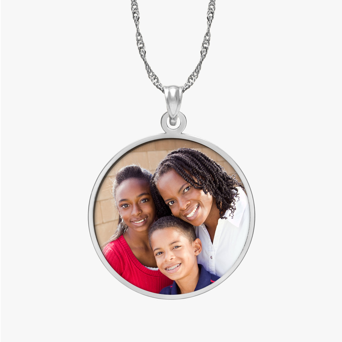 Round with Border Photo Pendant