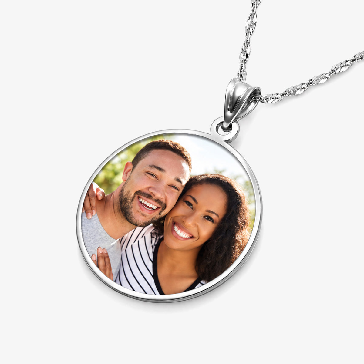 Round with Border Photo Pendant