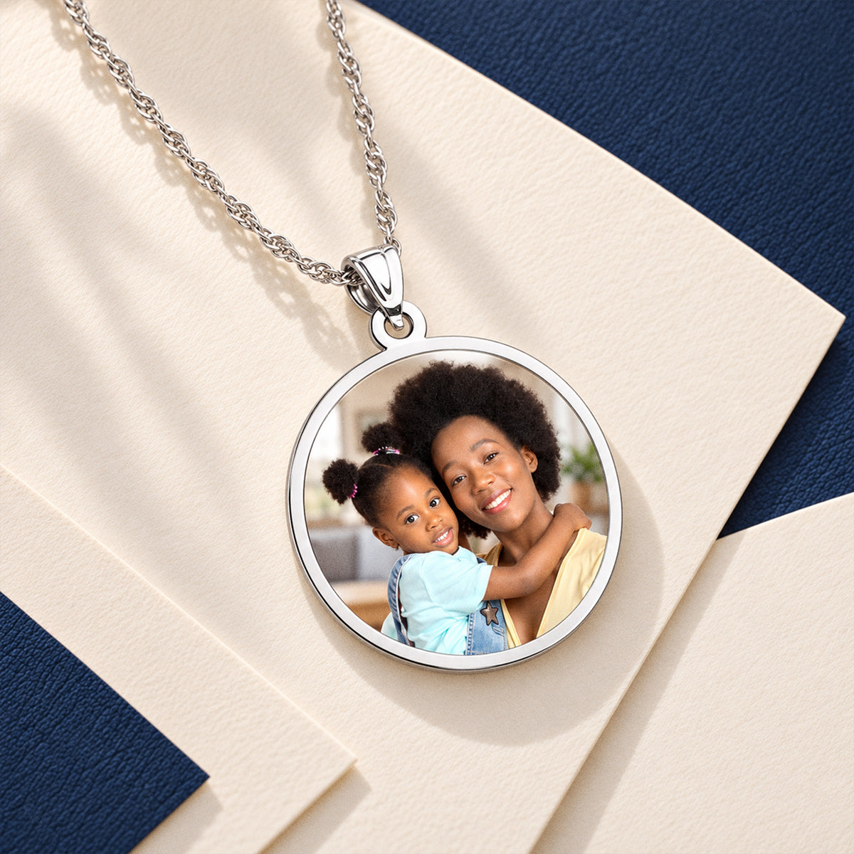 Round with Border Photo Pendant - lifestyle