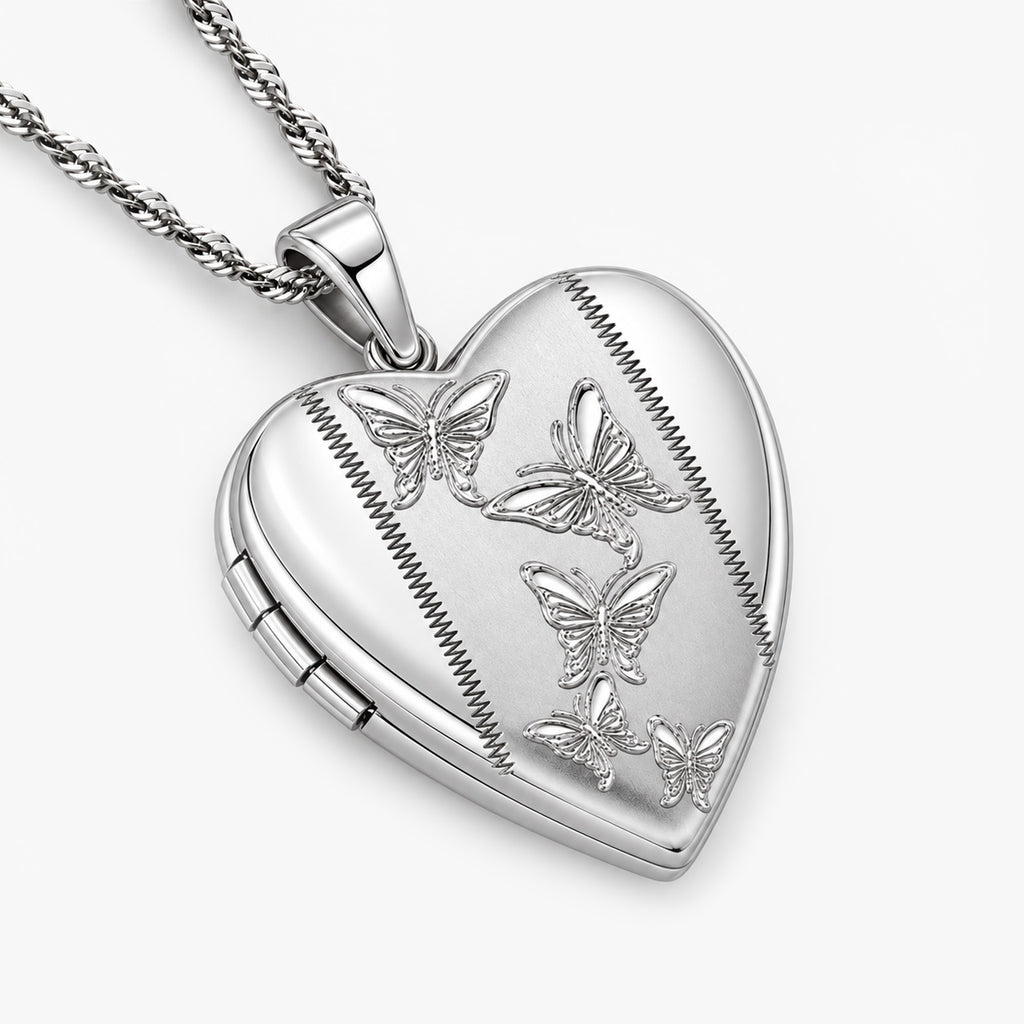 Butterfly Heart Photo Locket