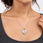 Butterfly Heart Photo Locket - on model