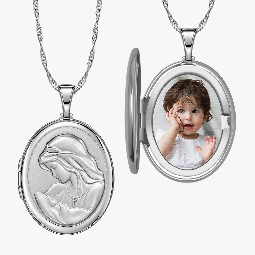 Mother and Child Oval Photo Locket