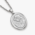 Mother and Child Oval Photo Locket