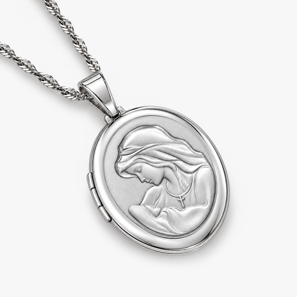 Mother and Child Oval Photo Locket