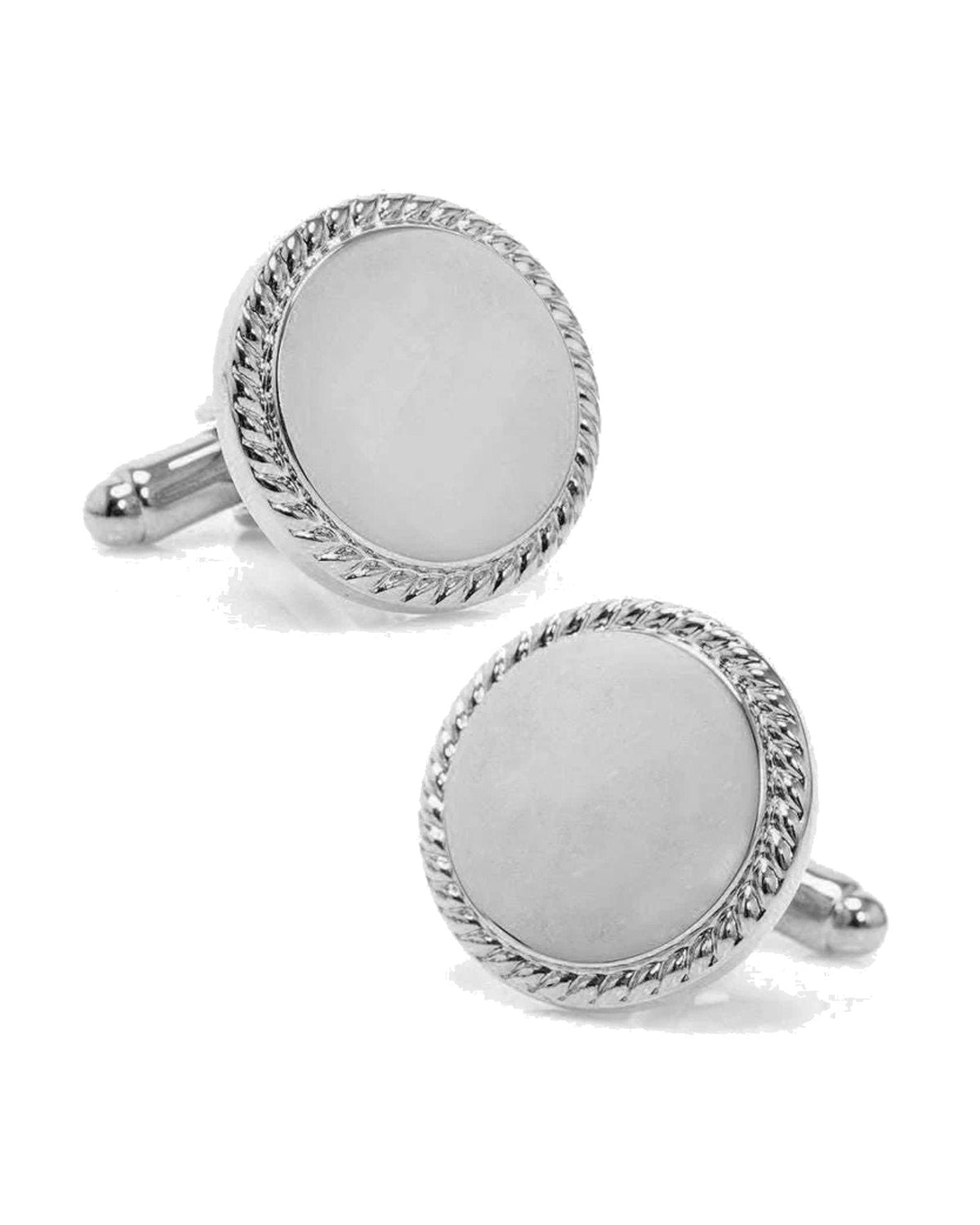 Engravable Sterling Silver Round Cufflinks