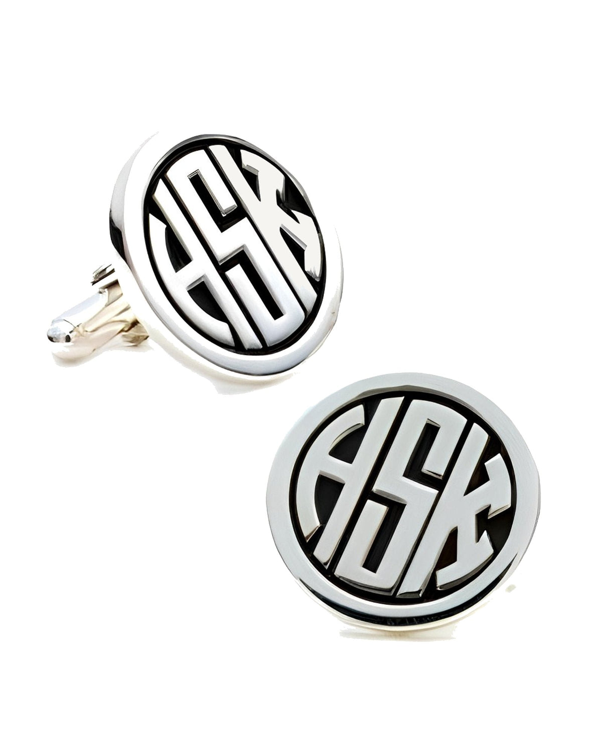 Personalized Sterling Silver Monogram Cufflinks