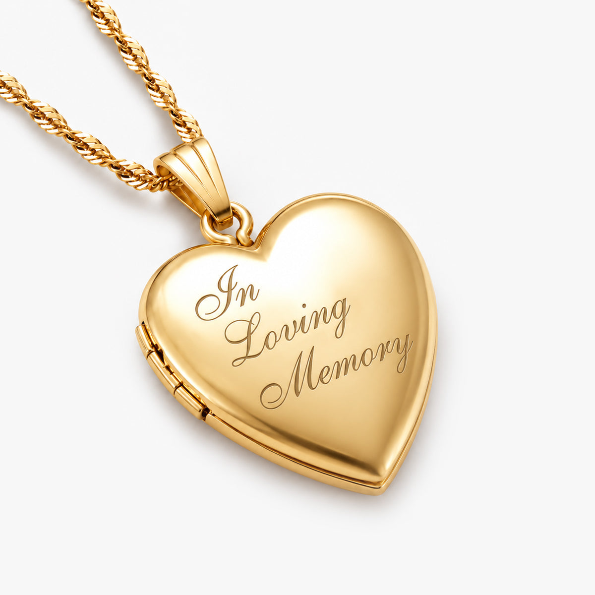 14K Gold-Filled In Loving Memory Heart Photo Locket