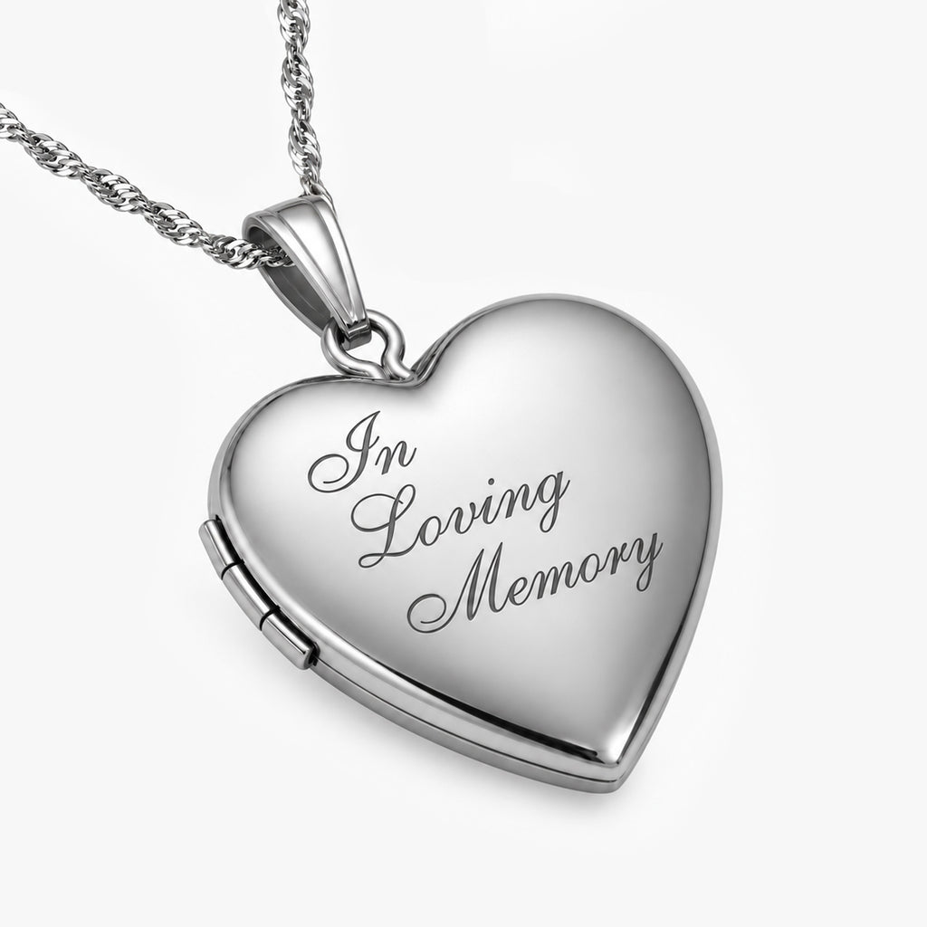 In Loving Memory  Heart Photo Locket