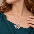 In Loving Memory  Heart Photo Locket - on model