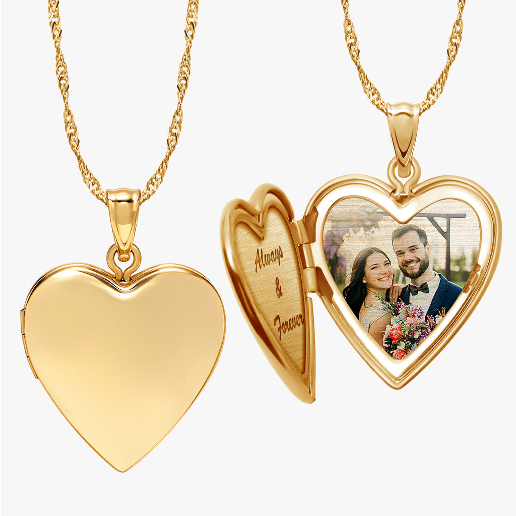 14K Gold Filled Heart Photo Locket