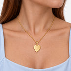 14K Gold Filled Heart Photo Locket - on model