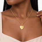 14K Gold Filled Heart Photo Locket - on model