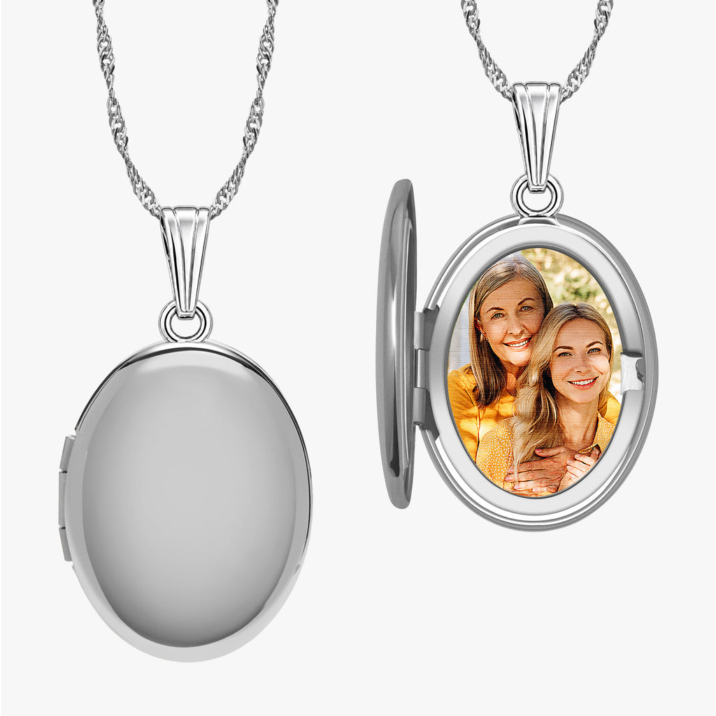 Plain Small Oval Photo Locket