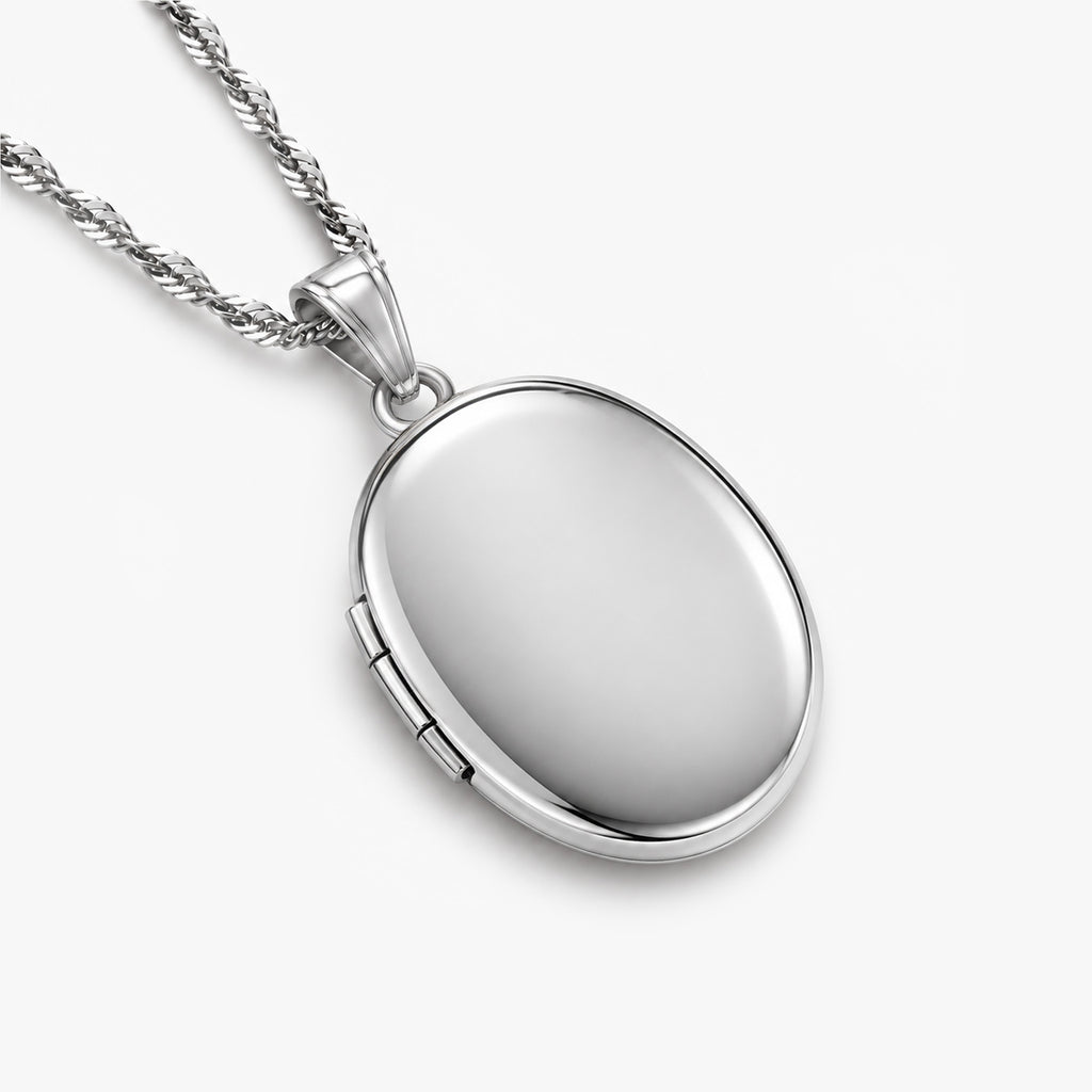 Plain Small Oval Photo Locket