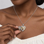 Premium Weight Heart Locket - on model