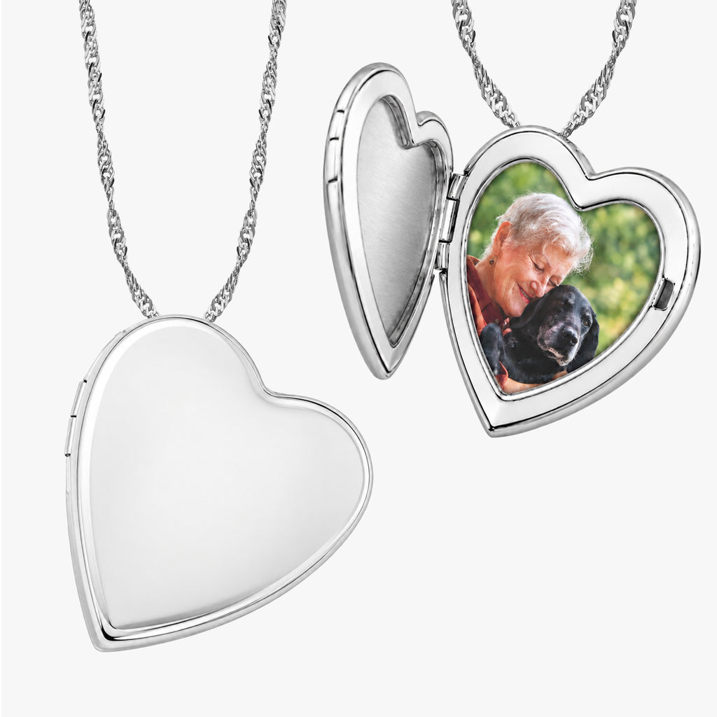 Side Dangle Plain Heart Photo Locket