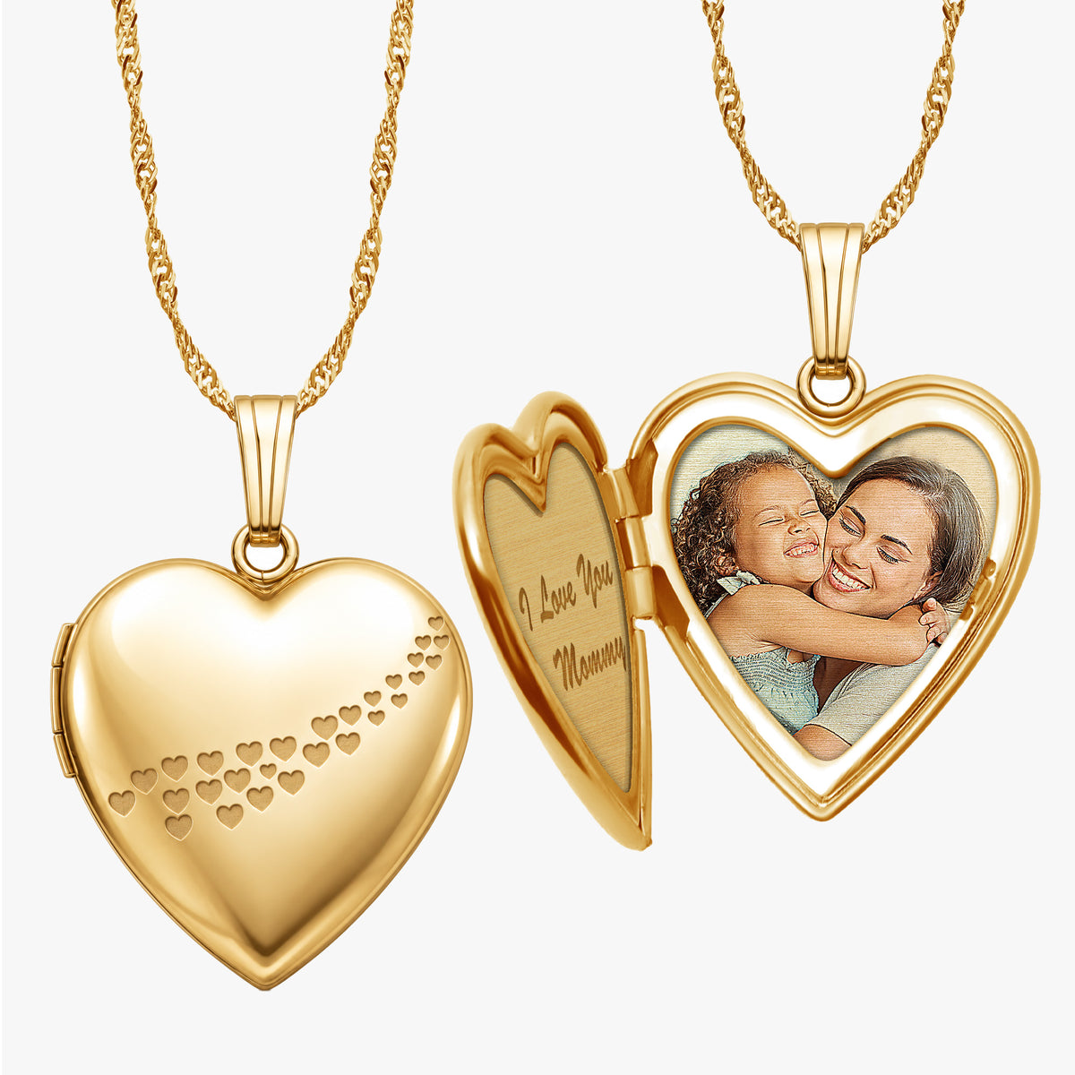 14K Gold-Filled Cascade Of Hearts Photo Locket