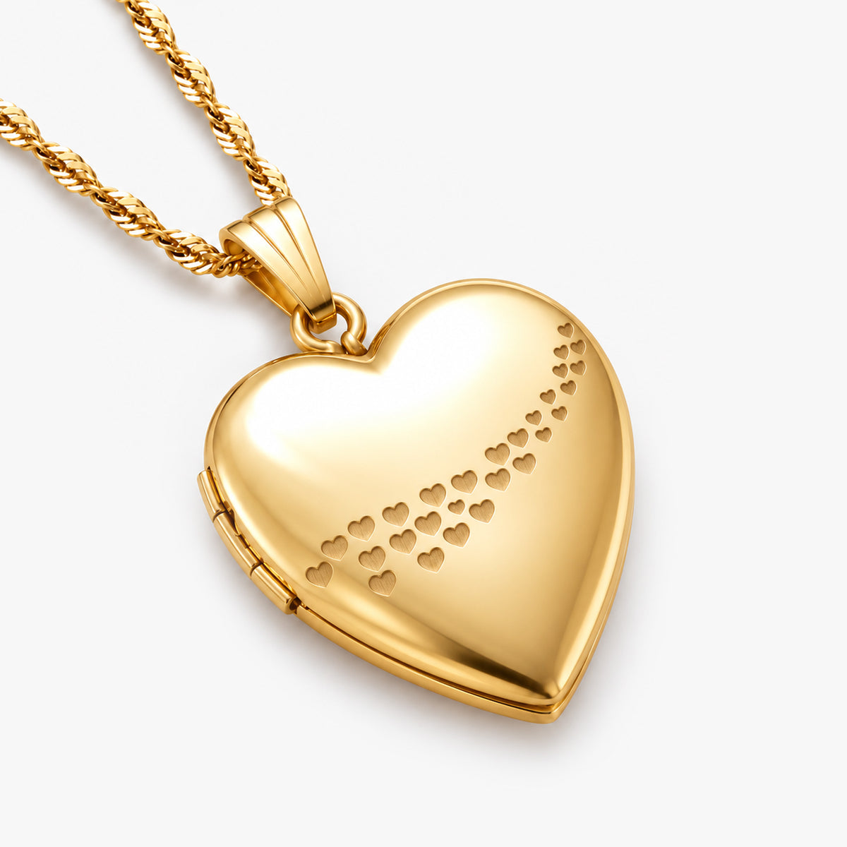 14K Gold-Filled Cascade Of Hearts Photo Locket