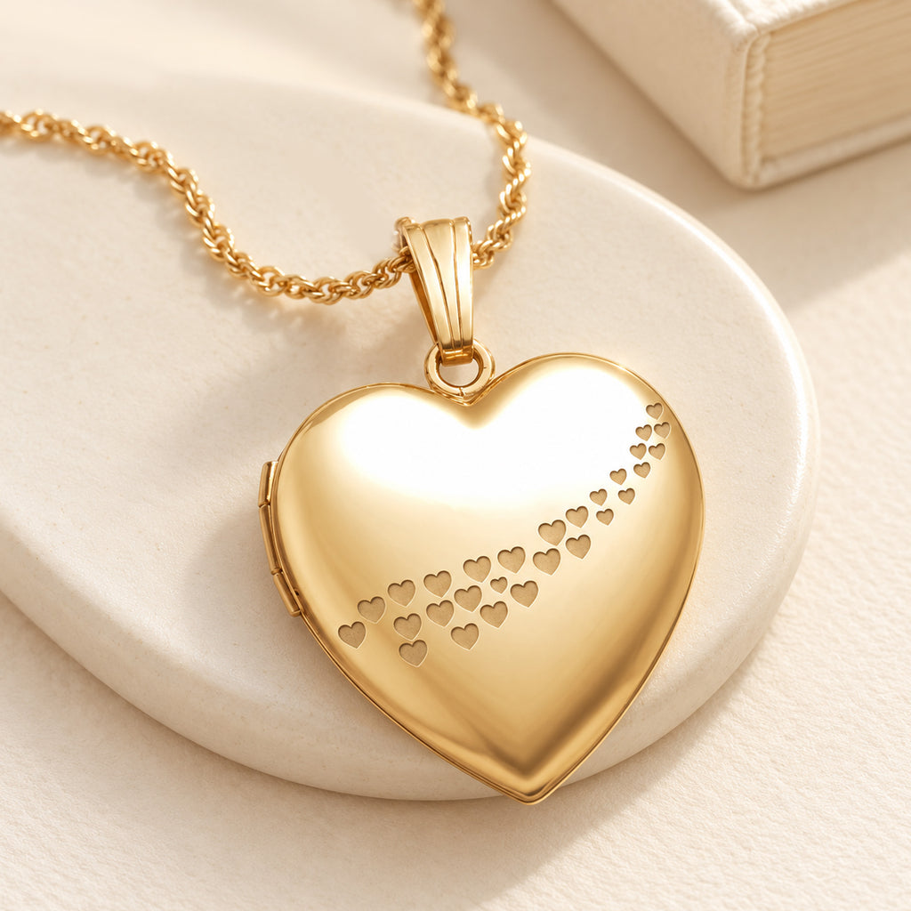 14K Gold-Filled Cascade Of Hearts Photo Locket - lifestyle