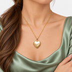 14K Gold-Filled Cascade Of Hearts Photo Locket - on model