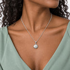 Round Photo Locket - on model