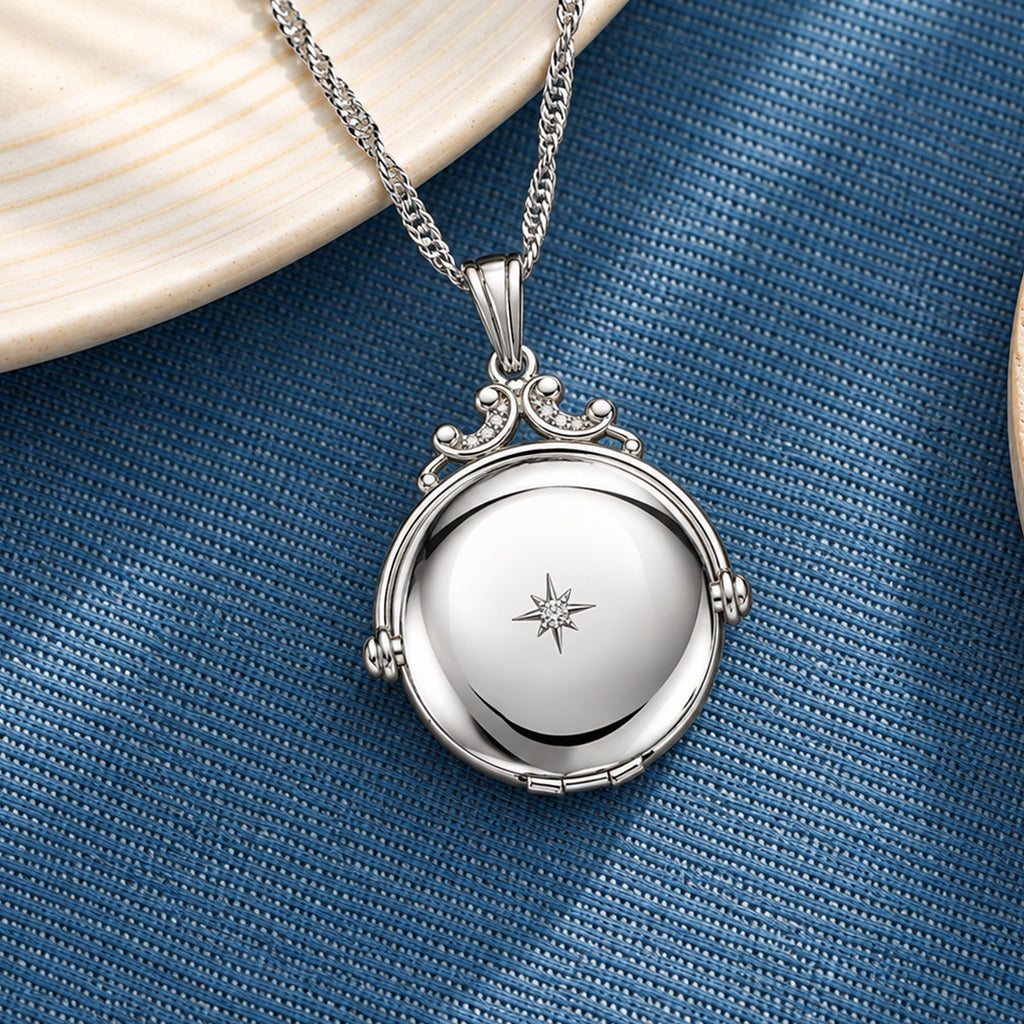 Round Swivel Photo Locket - lifestyle