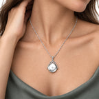 Round Swivel Photo Locket - on model