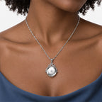 Round Swivel Photo Locket - on model