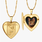14K Gold Filled Small Butterfly Heart Photo Locket