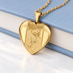 14K Gold Filled Small Butterfly Heart Photo Locket - lifestyle