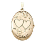 Solid 14K Yellow Gold Oval Four Photo Locket