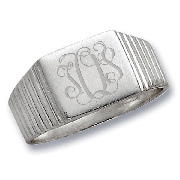 Sterling Silver Men's Square Signet Ring