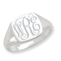 Sterling Silver Men's Square Solid Back Signet Ring