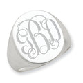 Sterling Silver Men's Oval Signet Ring