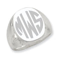 Sterling Silver Men's Oval Signet Ring