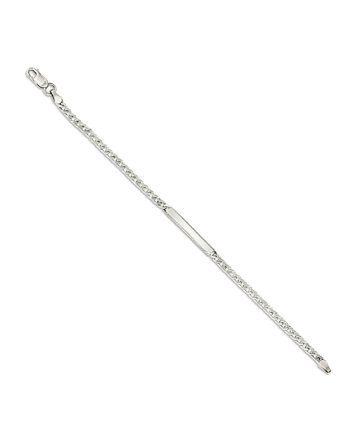 Custom Engraved Sterling Silver Women's Curb Link ID Bracelet