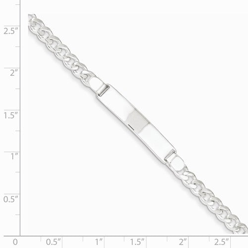 Custom Engraved Sterling Silver Women's Curb Link ID Bracelet