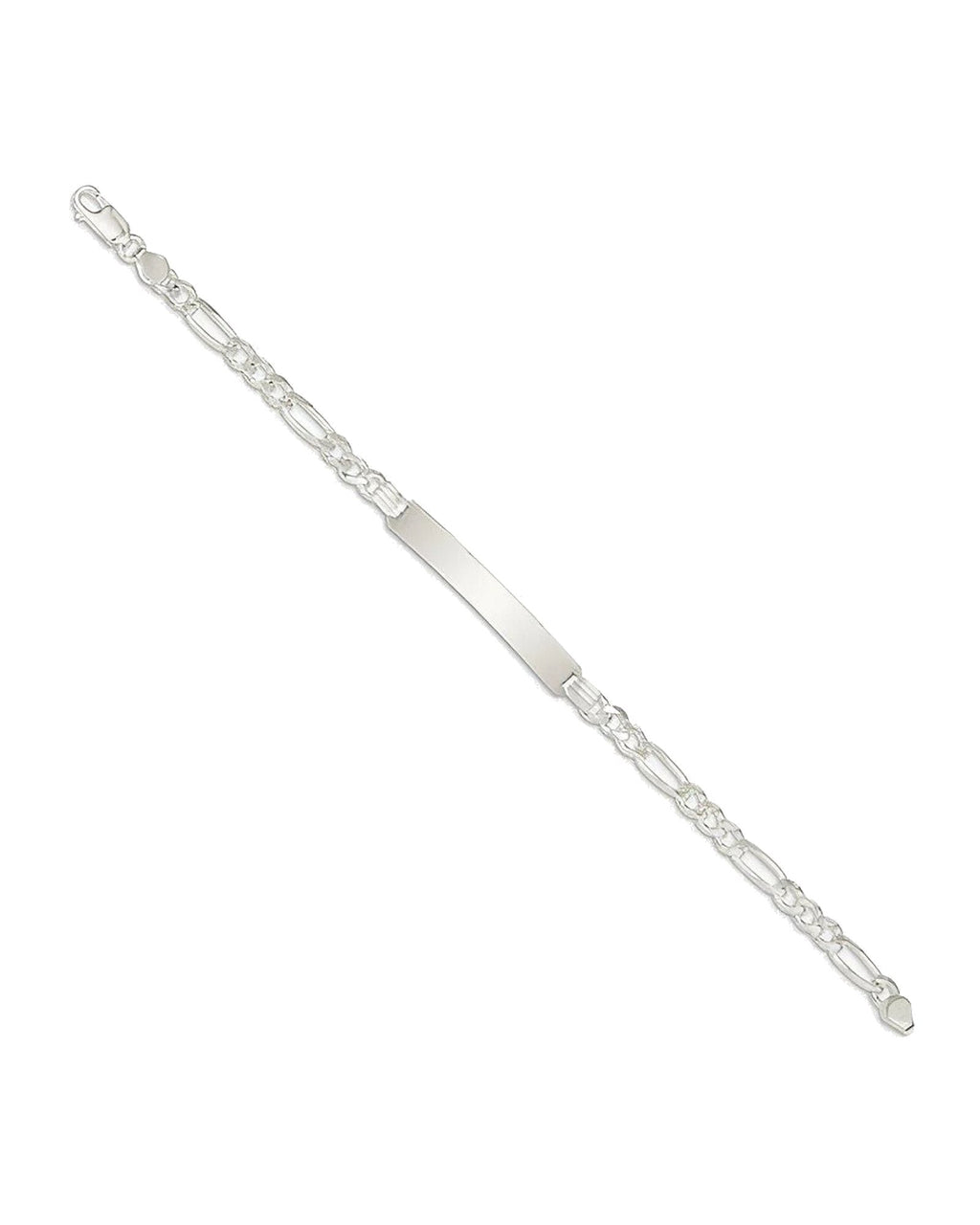 Custom Engraved Sterling Silver Women's Figaro Link ID Bracelet